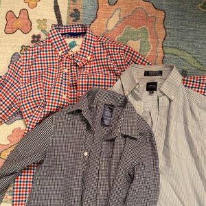 Boy 11 12 Boden LOT 3 Checkered stripe button down Shirt